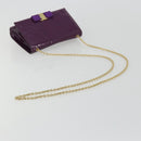 Salvatore Ferragamo Vala Chain Bag Patent leather Purple Gold Auth ARZ899-7