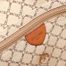 CELINE Macadam Canvas Clutch Bag PVC Beige Gold Auth ARZ901-18