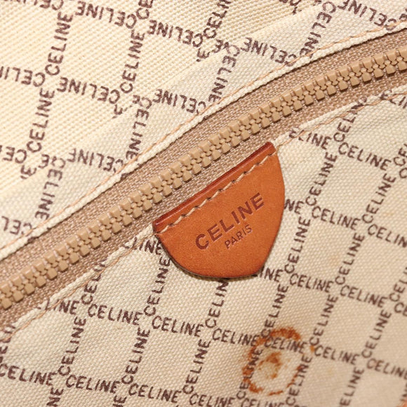 CELINE Macadam Canvas Clutch Bag PVC Beige Gold Auth ARZ901