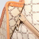CELINE Macadam Canvas Clutch Bag PVC Beige Gold Auth ARZ901-21