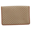 CELINE Macadam Canvas Clutch Bag PVC Beige Gold Auth ARZ901-2