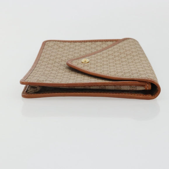 CELINE Macadam Canvas Clutch Bag PVC Beige Gold Auth ARZ901