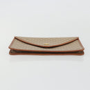 CELINE Macadam Canvas Clutch Bag PVC Beige Gold Auth ARZ901-6