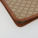 CELINE Macadam Canvas Clutch Bag PVC Beige Gold Auth ARZ901-14