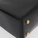 CELINE Hand Bag Leather Black Gold Auth ARZ905-9