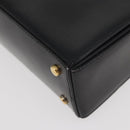 CELINE Hand Bag Leather Black Gold Auth ARZ905-14