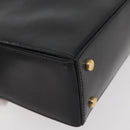 CELINE Hand Bag Leather Black Gold Auth ARZ905-15