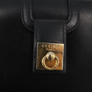 CELINE Hand Bag Leather Black Gold Auth ARZ905-10
