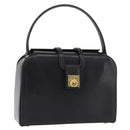 CELINE Hand Bag Leather Black Gold Auth ARZ905-1