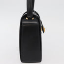 CELINE Hand Bag Leather Black Gold Auth ARZ905-4