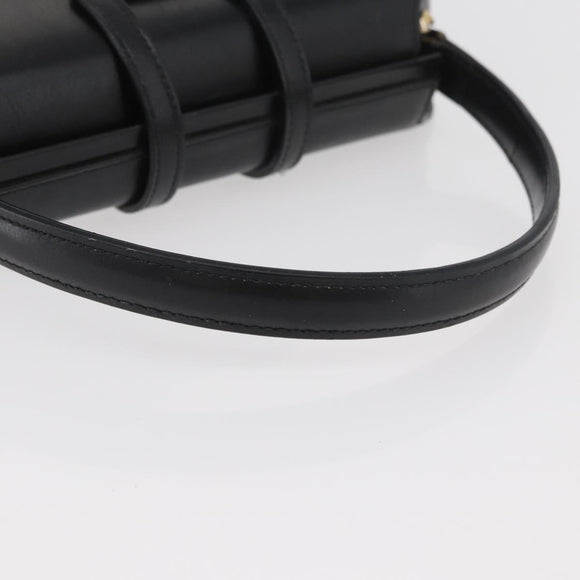 CELINE Hand Bag Leather Black Gold Auth ARZ905