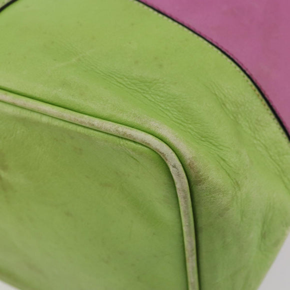 CELINE Shoulder Bag Leather Multicolor Silver Auth ARZ906