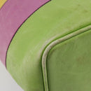 CELINE Shoulder Bag Leather Multicolor Silver Auth ARZ906-8