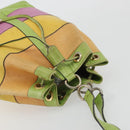 CELINE Shoulder Bag Leather Multicolor Silver Auth ARZ906-6