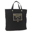 PRADA Hand Bag Nylon Black Gold Auth ARZ907-1