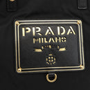 PRADA Hand Bag Nylon Black Gold Auth ARZ907-17