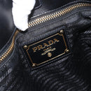 PRADA Hand Bag Nylon Black Gold Auth ARZ907-10