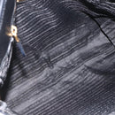 PRADA Hand Bag Nylon Black Gold Auth ARZ907-11