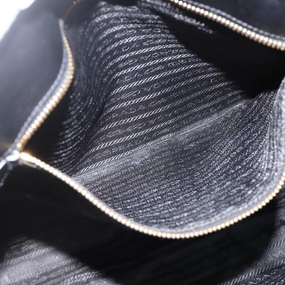 PRADA Hand Bag Nylon Black Gold Auth ARZ907