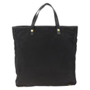 PRADA Hand Bag Nylon Black Gold Auth ARZ907-2