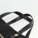 PRADA Hand Bag Nylon Black Gold Auth ARZ907-8
