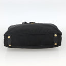 PRADA Hand Bag Nylon Black Gold Auth ARZ907-5