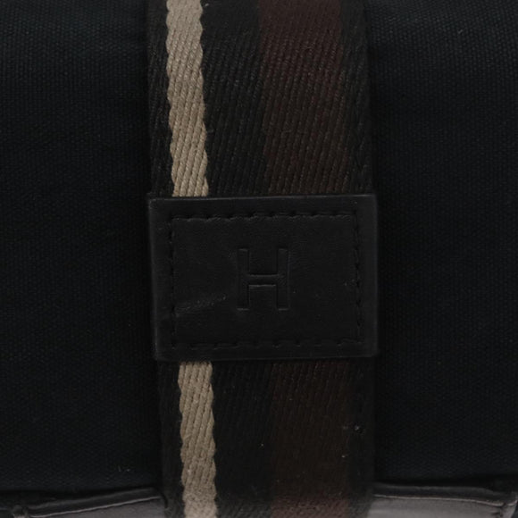 HERMES Trocha Horizontal Zonal MM Hand Bag Canvas Black Auth ARZ908