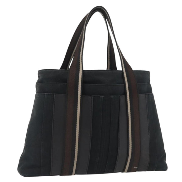 HERMES Trocha Horizontal Zonal MM Hand Bag Canvas Black Auth ARZ908