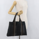HERMES Trocha Horizontal Zonal MM Hand Bag Canvas Black Auth ARZ908-22