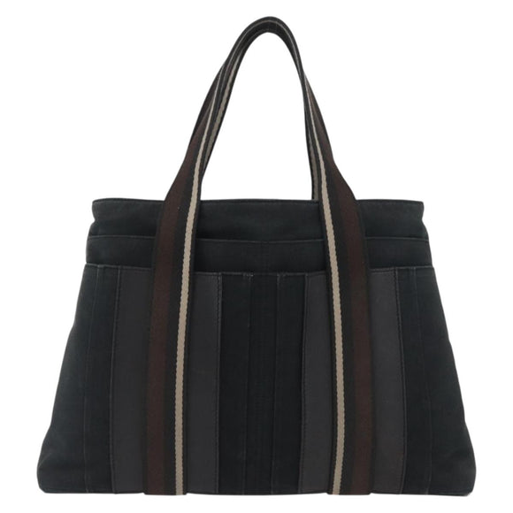 HERMES Trocha Horizontal Zonal MM Hand Bag Canvas Black Auth ARZ908
