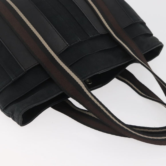 HERMES Trocha Horizontal Zonal MM Hand Bag Canvas Black Auth ARZ908
