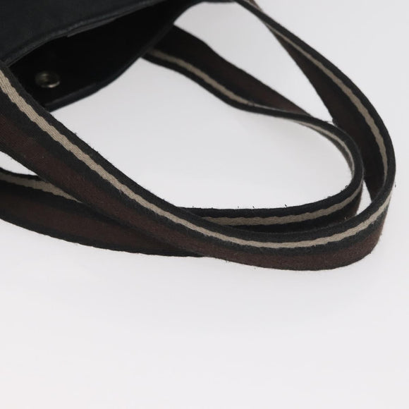 HERMES Trocha Horizontal Zonal MM Hand Bag Canvas Black Auth ARZ908