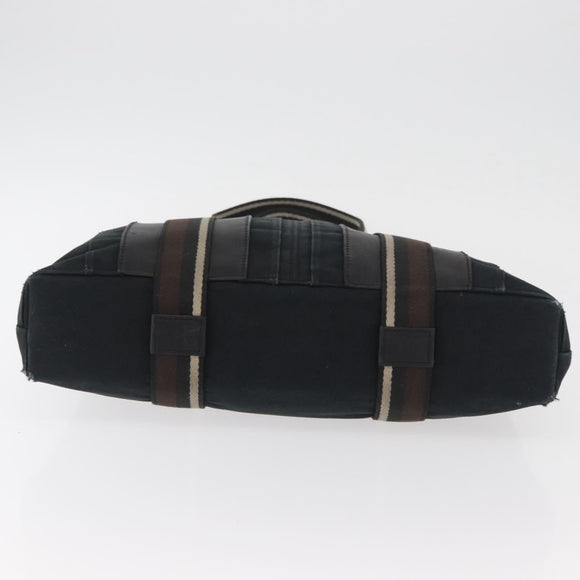 HERMES Trocha Horizontal Zonal MM Hand Bag Canvas Black Auth ARZ908