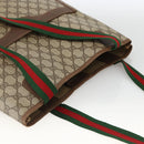 GUCCI GG Supreme Web Sherry Line Tote Bag PVC Beige Red 89 02 003 Auth ARZ909-6