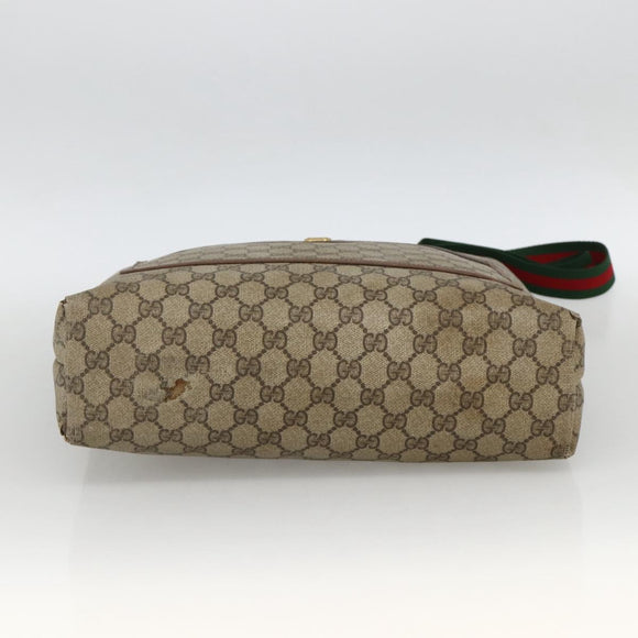 GUCCI GG Supreme Web Sherry Line Tote Bag PVC Beige Red 89 02 003 Auth ARZ909