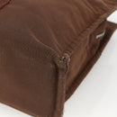 HERMES Her Line MM Hand Bag Canvas Brown Silver Auth ARZ910-12