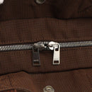 HERMES Her Line MM Hand Bag Canvas Brown Silver Auth ARZ910-14