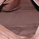 HERMES Her Line MM Hand Bag Canvas Brown Silver Auth ARZ910-15