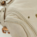 Chloe Paddington Hand Bag Leather Ivory Gold Silver Auth ARZ911SAV-9