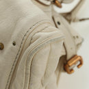Chloe Paddington Hand Bag Leather Ivory Gold Silver Auth ARZ911SAV-14