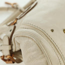 Chloe Paddington Hand Bag Leather Ivory Gold Silver Auth ARZ911SAV-15