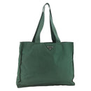 PRADA Tote Bag Nylon Green Silver Auth ARZ913A-1