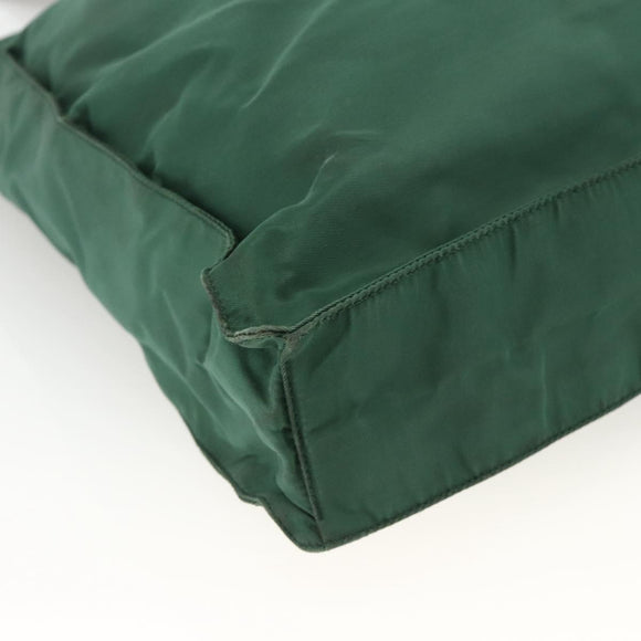 PRADA Tote Bag Nylon Green Silver Auth ARZ913A