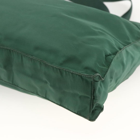 PRADA Tote Bag Nylon Green Silver Auth ARZ913A