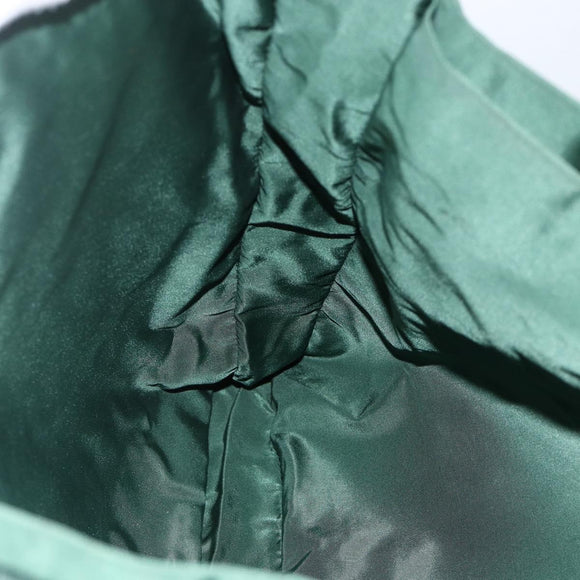 PRADA Tote Bag Nylon Green Silver Auth ARZ913A