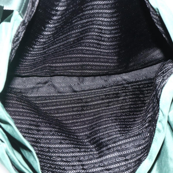 PRADA Tote Bag Nylon Green Silver Auth ARZ913A