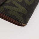 LOUIS VUITTON Graffiti Porte Monnaie Credit Wallet Khaki M92188 Auth ARZ914-14