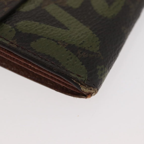 LOUIS VUITTON Graffiti Porte Monnaie Credit Wallet Khaki M92188 Auth ARZ914