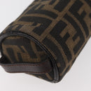 FENDI Zucca Canvas Pouch Black Brown Auth ARZ916-15