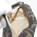 FENDI Zucca Canvas Pouch Black Brown Auth ARZ916-11